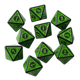 Maxbell 10Pcs 15mm Dices Acrylic Party Game Dices 8 Sided Dices Set for Party KTV Green