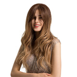 Max 24" Fashion Long Wavy Loose Body Wave Women Natural Wigs Center Parting Wig