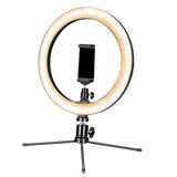 Max 10" Led Selfie Ring Live Light Phone Stream Makeup Holder Tripod Black 2