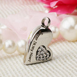Maxbell Stainless Steel Crystal Memorial Urn Pendant Cremation Ashes Keepsake White