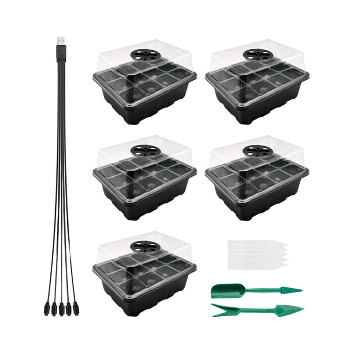 Maxbell Seed Starter Tray Indoor Greenhouse Propagator Station for Indoor Greenhouse Black