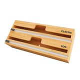 Maxbell 2 in 1 Wrap Dispenser with Cutter and Labels for Kitchen Drawer Organizer