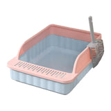 Maxbell Pet Litter Tray Potty Toilet High Sided Cat Litter Box for Small Animals Blue Pink
