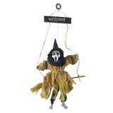 Max Broom Witch Ghost with Light and Creepy Sound Halloween Prop Decor Khaki