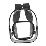 Maxbell PVC Clear Backpack Book Bag Hiking with Pocket Workplace Transparent Bag Black
