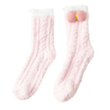 Maxbell Women Crew Socks Fleece Socks Comfortable Winter Thermal Socks Daily Wear Pink