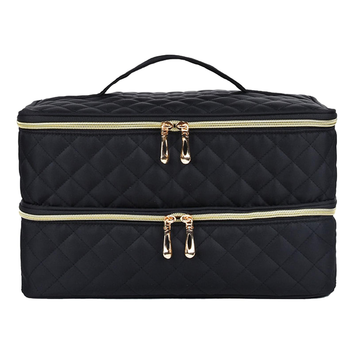 Maxbell Nail Polish Storage Bag Double Layer Nail Polish Holder Box for Travel Makup Black