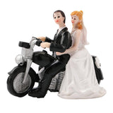 Max Wedding Bride Groom Couple Motorcycle Resin Figurine Cake Topper Decoration