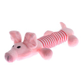 Maxbell Cute Pet Puppy Chew Squeaker Squeaky Plush Sound Dog Play Toys Pink Pig