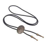 Maxbell Western Cowboy Bolo Tie for Men PU Leather Necktie Jewelry for Halloween Bronze
