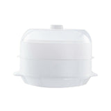 Maxbell Microwave Food Steamer Stackable Food Container for Vegetables Kitchen Fish white double layer