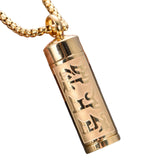 Maxbell Fashion Urn Necklace Men Women Cylinder Locket Container Jar for Funeral Aureate