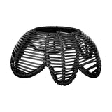 Maxbell Rattan Lamp Shade Ornament Droplight Weaved for Teahouse Living Room Kitchen Black