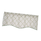 Max Embroidered Grid Valance Curtain Short Coffee Curtain White_B 52x18inch