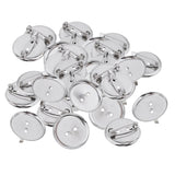 Max 30 Pieces Brooch Blank Lapel Pin Badge Base Pin-Back Button Base 23MM Metal