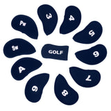 Maxbell 10pcs Neoprene Golf Iron Head Covers+1 Pcs Golf Putter Headcovers Set Blue