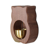 Maxbell Wood Shopkeepers Bell Cat Shape Door Opening Creative Gift for Shop Gate Deep Brown