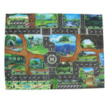 Maxbell 130*100cm Dinosaur World Traffic Road Play Mat w/ Tracks Car Truck Train Toy