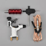 Maxbell Complete Tattoo Kit Rotary Tattoo Machine Gun Grip Tube Wrench Clip Cord Red