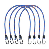 Max 4 Pieces Elastic Bungee Cord Rope Luggage Packing Strap &Hook Outdoor Blue