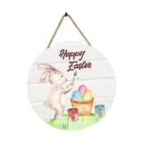 Maxbell Easter Door Sign Wood Door Hanger Bunny Pattern Ornament Housewarming Gift Style B