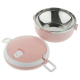 Max Student Stainless Steel Thermal Lunch Box Portable Tiffin Bento Box Pink