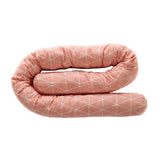Maxbell Cotton Snake Shaped Long Pillow Cushion For Crib and Bed Pink Grid
