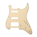 Maxbell Prewired 2-ply Pickguard Scratchplate SSH for ST Style Guitar Light Yellow