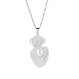 Maxbell Mom and Baby Pendant Necklace Jewelry for Birthday Anniversary Daily wearing Argent