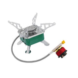 Maxbell Camping Gas Stove Folding Mini Furnace Camp Stove for Garden Outdoor Cooking Tube Adapter Green