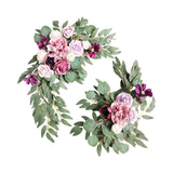 Maxbell 2x DIY Ornament Artificial Wreath Simulation Garland for Holiday Decorated style p