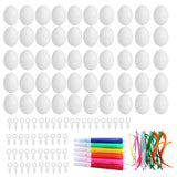 Maxbell DIY Unpainted Easter Eggs Kit 50Pcs for Kids Decorative Accessories Portable