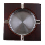 Maxbell Stainless Steel Bamboo Ashtray Personalized Ash Tray Square M - Aladdin Shoppers