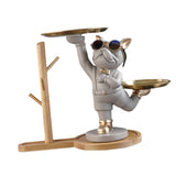 Maxbell Dog Statue Storage Tray Display Ornament for Entrance Restaurant Decor Beige