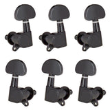 Max Guitar Sealed Tuning Pegs Semicircle Machine Head Tuners Replacement Black