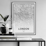 Maxbell Nordic World City Map Poster Art Canvas Painting Home Decor 4# 30x40cm