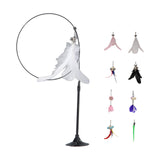 Maxbell Cat Teaser Toy Flexible Exerciser Handheld Teaser Toy for Prowl Jump  White