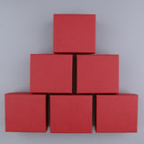 Maxbell 3pcs Square Paper Ring Box with Pillow Gift Jewelry Storage Red