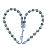 Max 2 Pieces Crystal Curtain Rope Tiebacks Holdback 72cm / 28 Inch Blue