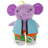 Maxbell Soft Plush Stuffed Animal Dolls Dress Up Learning Practice Kids Toy Elephant