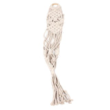 Max 35" Beige Manual Knitted Cotton Rope PLANT HANGER Flower Pot Holder Basket D