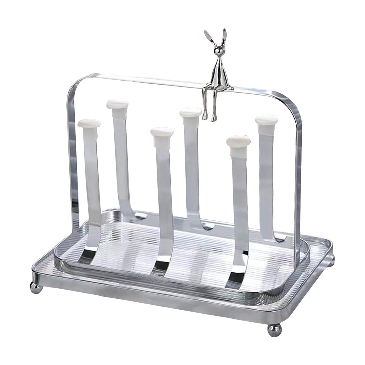 Maxbell Water Cup Rack Durable Mug Holder Rack for Restaurants Home Decor Countertop with small tray