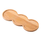 Maxbell Bamboo Serving Tray Breakfast Trays Food Tray for Living Room Buffet Peanut Shape