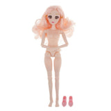 Maxbell 36cm Ball Jointed Girl Doll Nude Body DIY Parts White Skin With Hair B-2