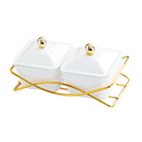 Maxbell Compartment Appetizer Food Display Dish Platter with Lid for Party Nuts Home White
