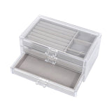 Maxbell Jewelry Storage Box Multi Use 3 Tiers Organizer for Cufflinks Rings Watches