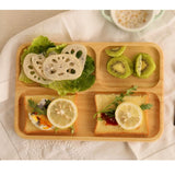 Max Natural Wooden Plate Food Dessert Dinner Serving Dish Wood Tray Divided XXL