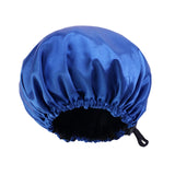 Maxbell Satin Bonnet Head Wear Adjusting Night Sleep Hat for Bath Long Straight Hair Blue