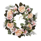 Maxbell 45cm Artificial Wreath Photography Props Garland for Living Room Home Door Yellow