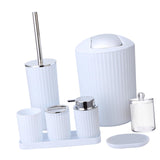 Maxbell Bathroom Accessories Set Housewarming Gift 8 Piece for Household Hotel Clubs white